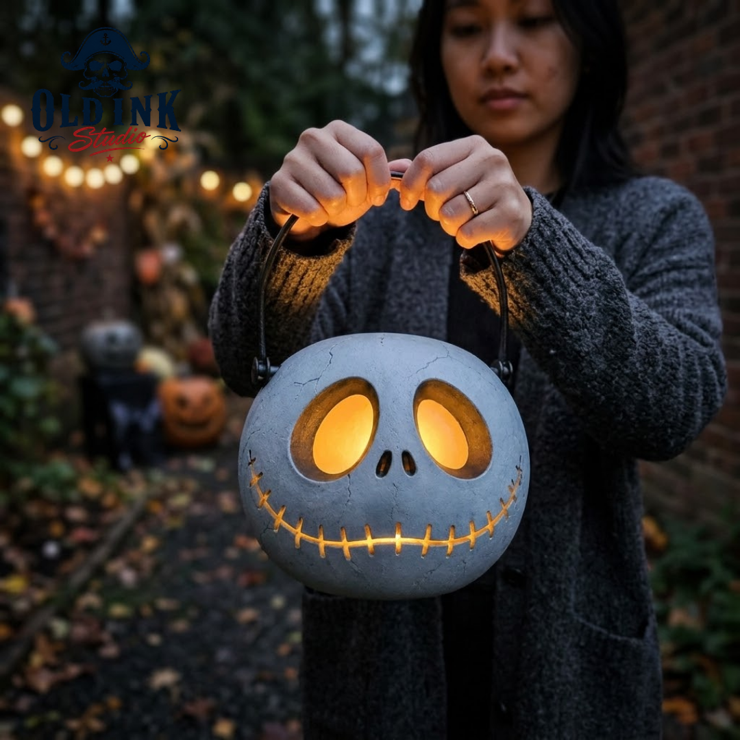 Jack Skellington Light-Up Pumpkin Lantern Halloween Decor 2026