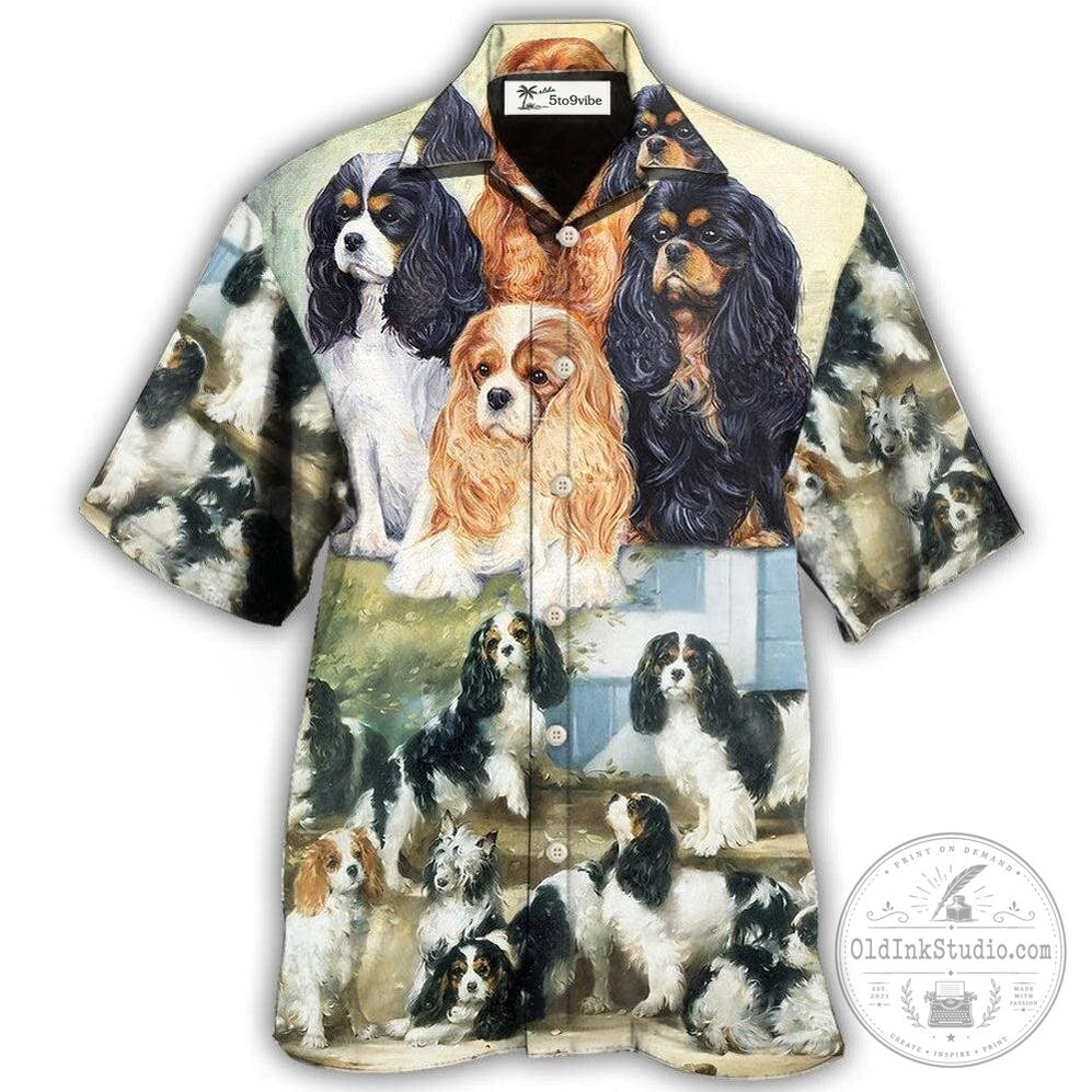Cavalier King Charles Spaniel Dog Painting Art Lover Hawaiian Shirt