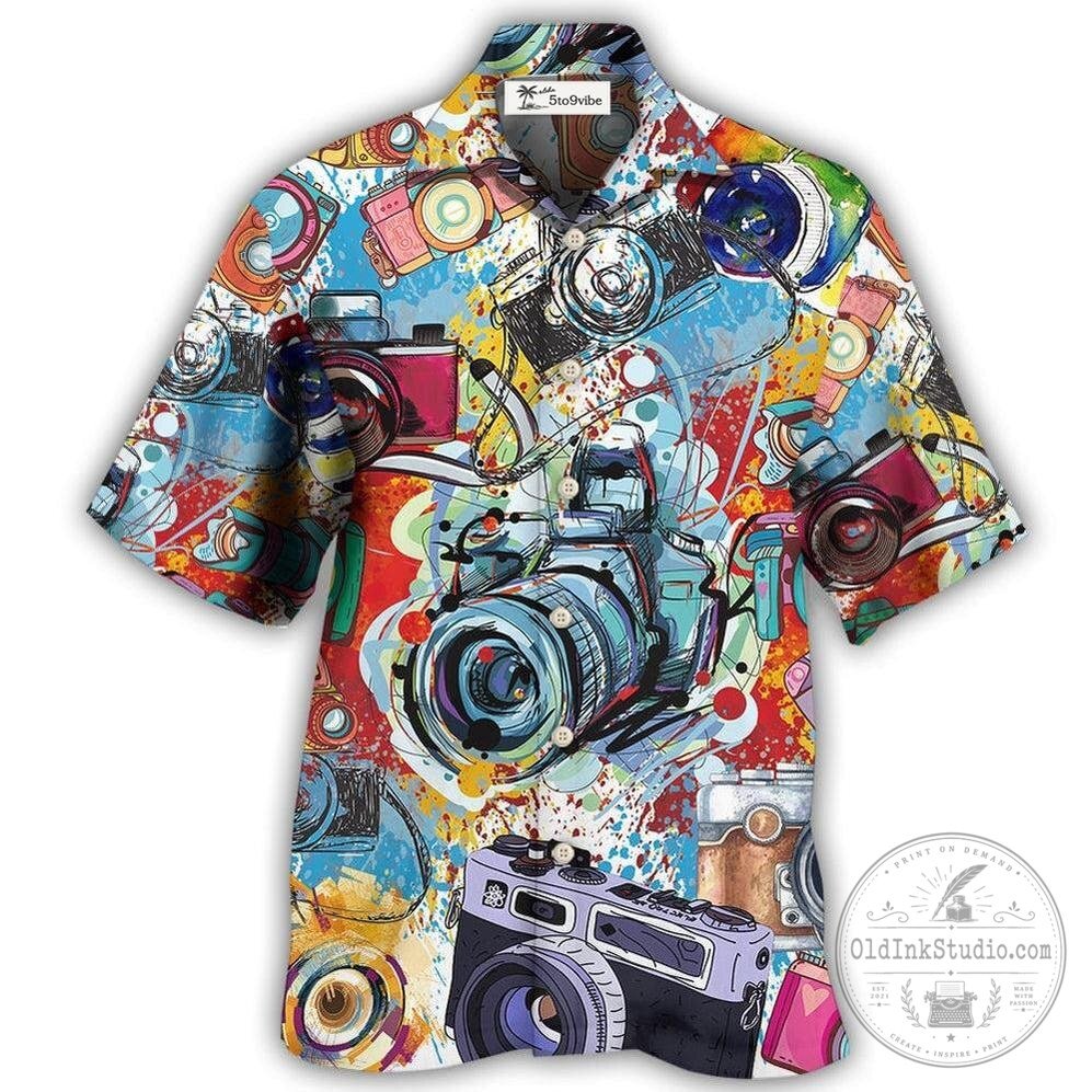 Colorful Camera Photography Art Hawaiian Shirt