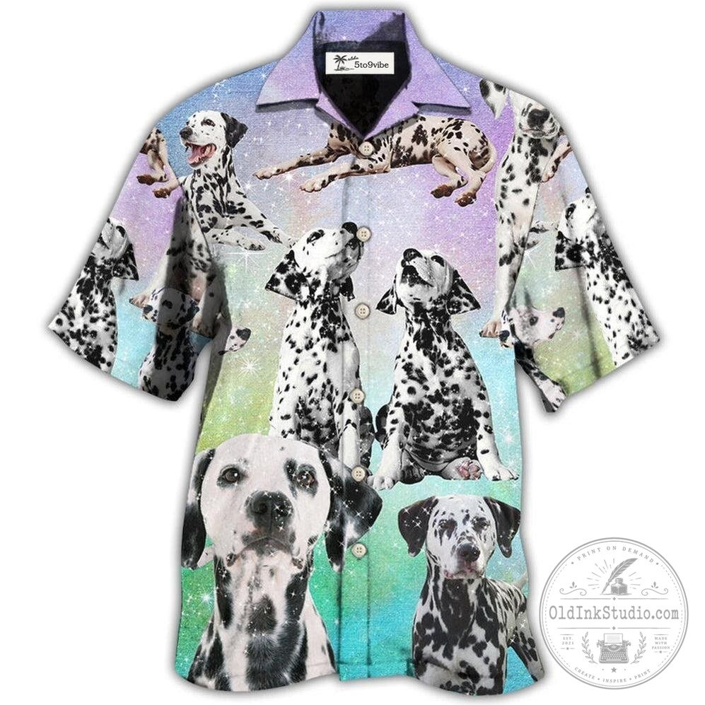 Dalmatian Dog Breed Galaxy Pattern Hawaiian Shirt for Men and Women