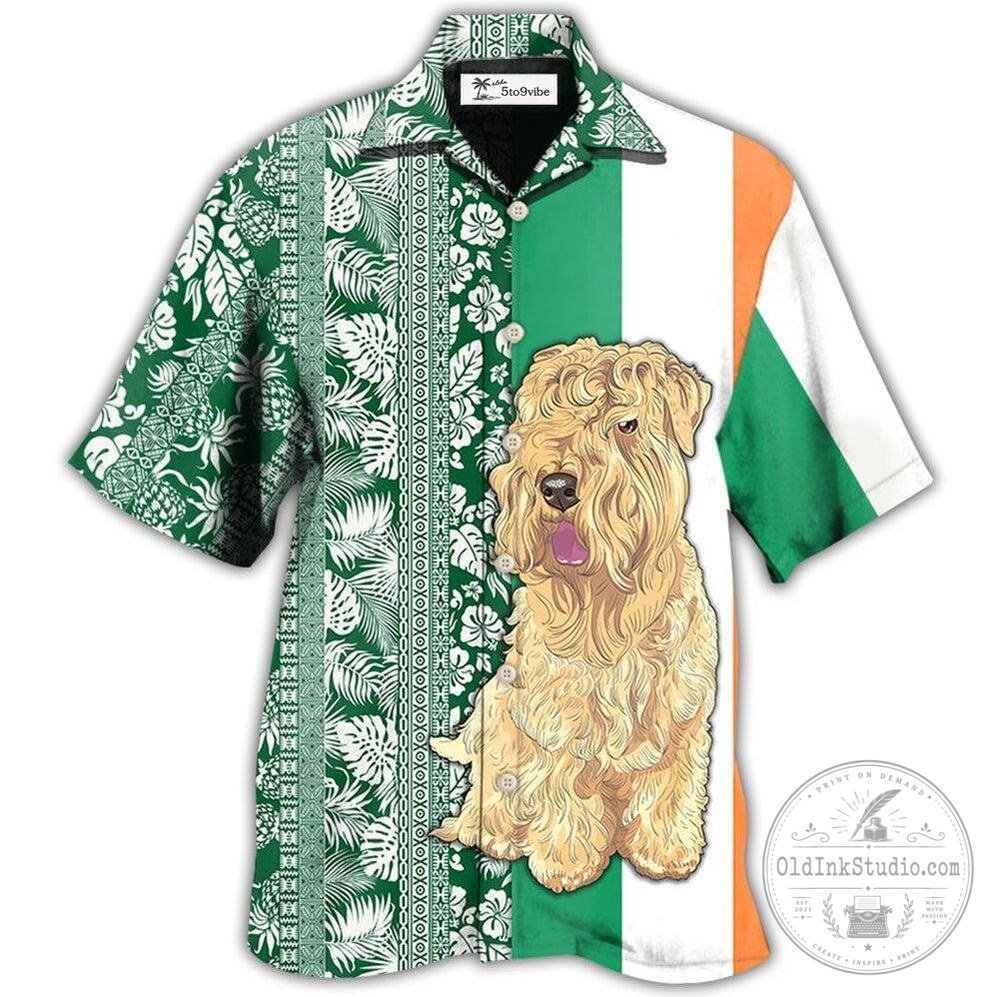 Soft Coated Wheaten Terrier Dog Tropical Leaf Hawaiian Shirt